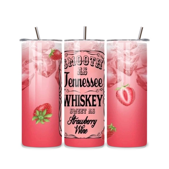 Tennessee Whiskey Strawberry Wine 20oz Stainless Steel Tumbler - Picture 1 of 1